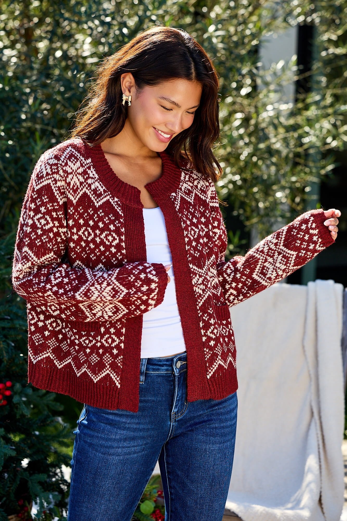 Rowan Olive Striped Tunic Sweater