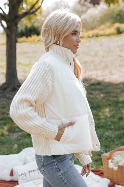 Cream Button Down Hybrid Sweater Jacket - Magnolia Boutique